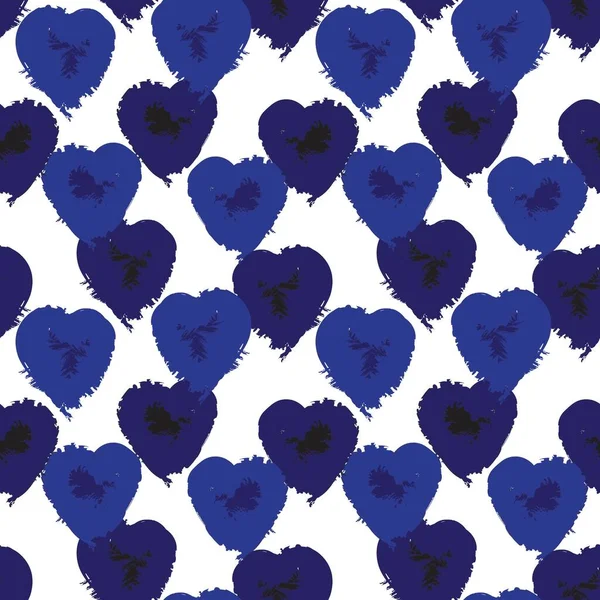 Corazón Forma Pincelada Sin Costura Patrón Fondo Para Textiles Moda — Vector de stock