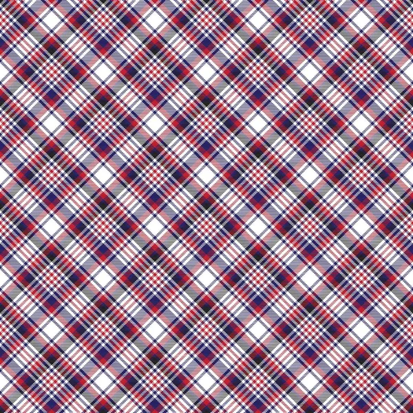 Red Navy Diagonal Plaid Tartan Textured Seamless Pattern Design Suitable — Stock Vector