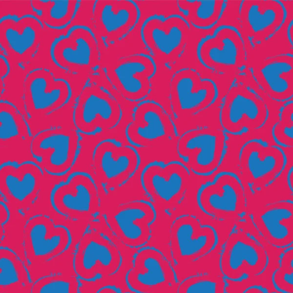 Corazón Forma Pincelada Sin Costura Patrón Fondo Para Textiles Moda — Vector de stock