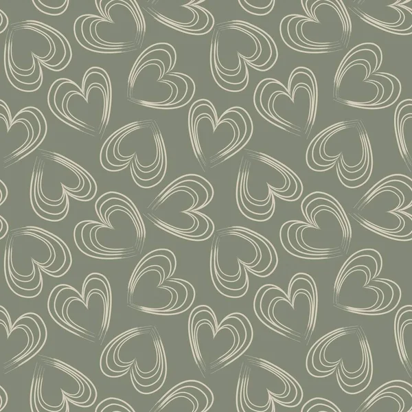 Coup Pinceau Forme Coeur Fond Motif Sans Couture Pour Textiles — Image vectorielle