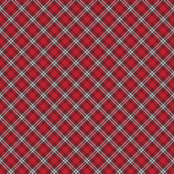 Red Diagonal Plaid Tartan Textured Seamless Pattern Design Suitable Fashion — Stock Vector