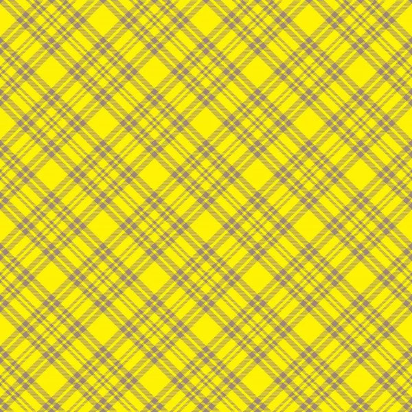 Amarelo Diagonal Xadrez Tartan Texturizado Design Padrão Sem Costura Adequado —  Vetores de Stock