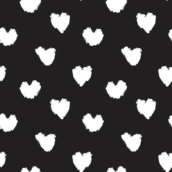 Heart Shaped Brush Stroke Seamless Pattern Background Fashion Textiles Graphics — Stock Vector