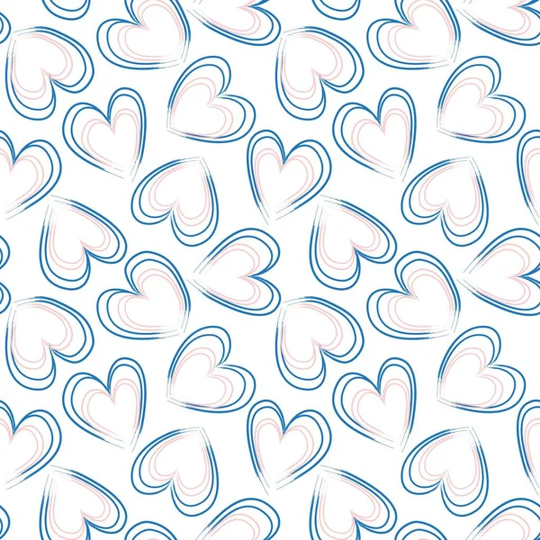 Coup Pinceau Forme Coeur Fond Motif Sans Couture Pour Textiles — Image vectorielle