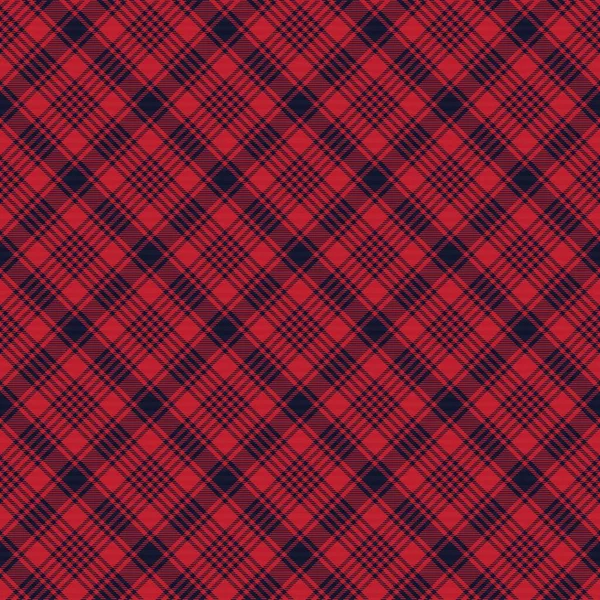 Red Navy Diagonal Plaid Tartan Textured Seamless Pattern Design Suitable — Stock Vector