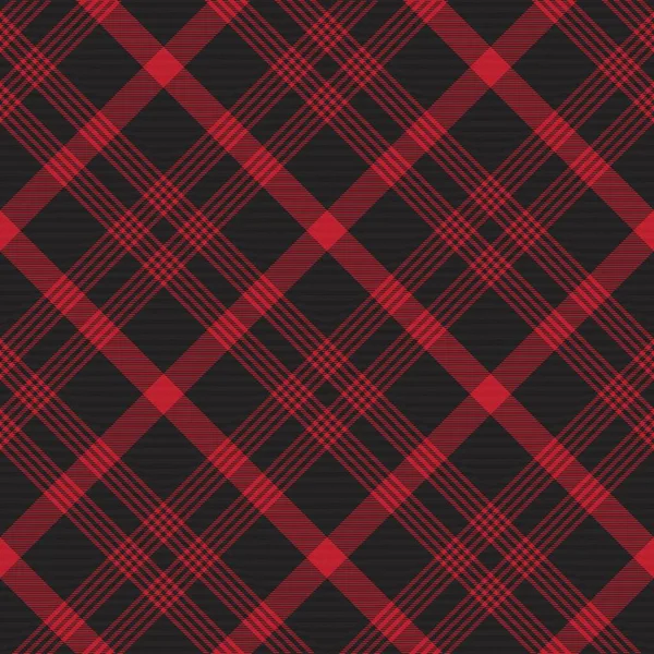 Red Diagonal Plaid Tartan Texted Seamless 디자인에 그래픽 — 스톡 벡터