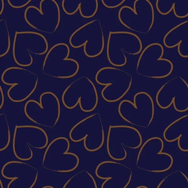 Heart Shaped Brush Stroke Seamless Pattern Background Fashion Textiles Graphics — Stock Vector