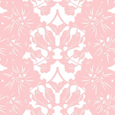 Moda tekstil ve grafikleri için simetrik çiçek desensiz desen tasarımı