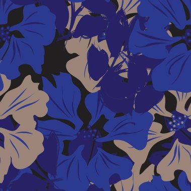 Çiçek fırçası darbeleri moda baskıları, grafikler, arka planlar ve el sanatları için pürüzsüz desen