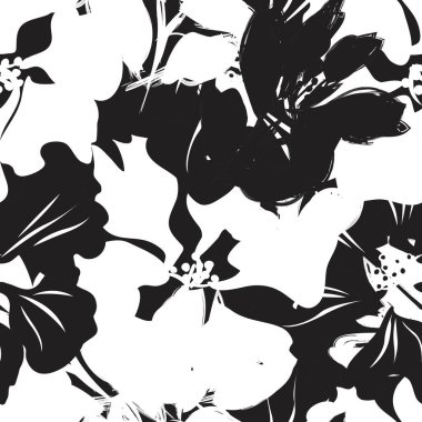 Çiçek fırçası darbeleri moda baskıları, grafikler, arka planlar ve el sanatları için pürüzsüz desen