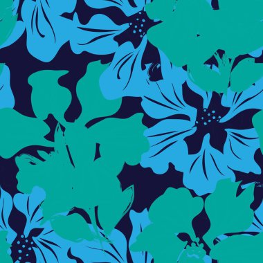 Çiçek fırçası darbeleri moda baskıları, grafikler, arka planlar ve el sanatları için pürüzsüz desen