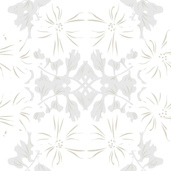 Symmetrisches Floral Seamless Pattern Design Für Modetextilien Und Grafiken — Stockvektor