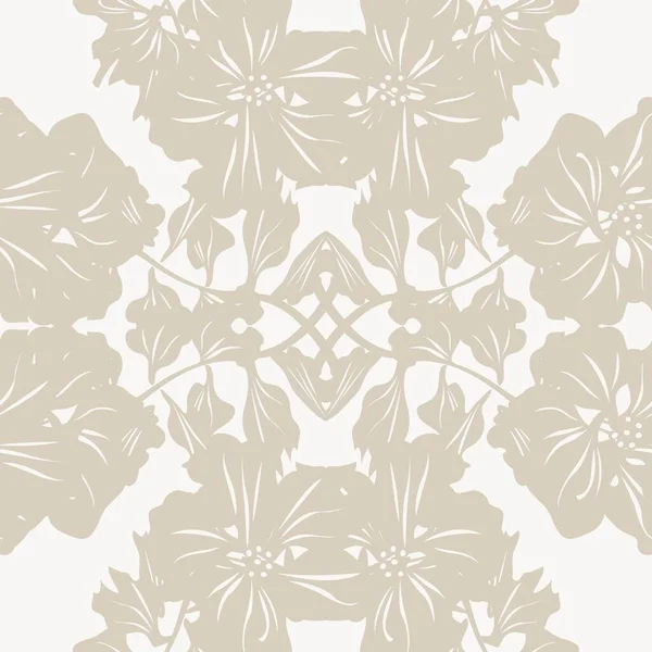 Symmetrisches Floral Seamless Pattern Design Für Modetextilien Und Grafiken — Stockvektor