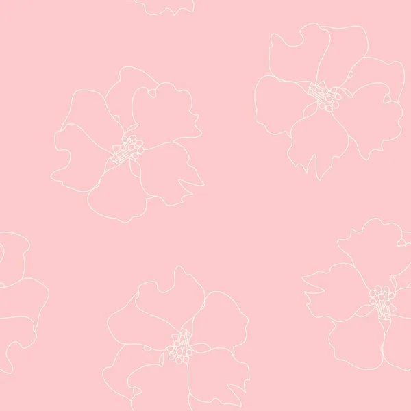 Outlined Floral Naadloos Patroon Ontwerp Voor Mode Textiel Graphics — Stockvector