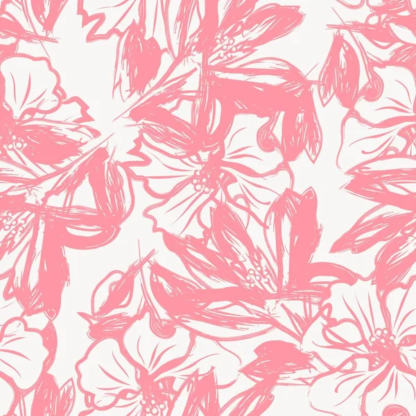 Coups Pinceau Floral Fond Motif Sans Couture Pour Les Impressions — Image vectorielle
