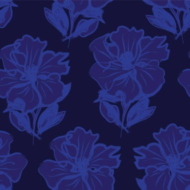 Çiçek fırçası darbeleri moda baskıları, grafikler, arka planlar ve el sanatları için pürüzsüz desen