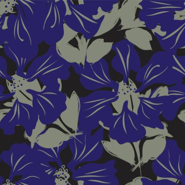 Çiçek fırçası darbeleri moda baskıları, grafikler, arka planlar ve el sanatları için pürüzsüz desen