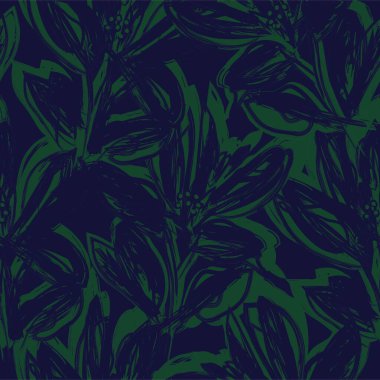 Çiçek fırçası darbeleri moda baskıları, grafikler, arka planlar ve el sanatları için pürüzsüz desen