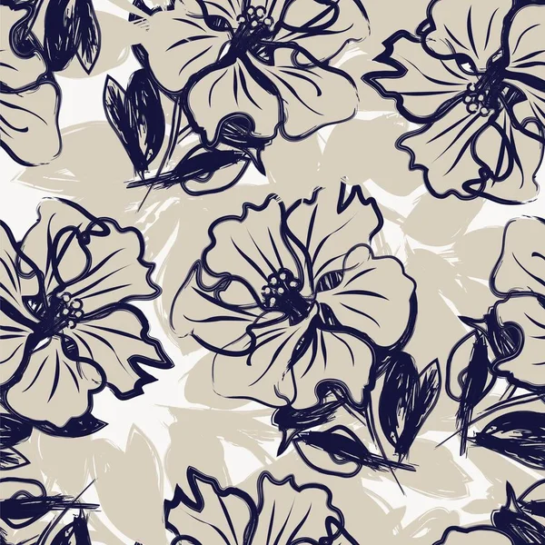 Coups Pinceau Floral Fond Motif Sans Couture Pour Les Impressions — Image vectorielle