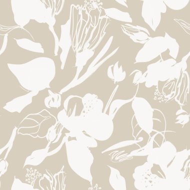 Tarafsız Renk Özeti: Moda tekstil, grafik, arka plan ve el sanatları için kusursuz desen tasarımı