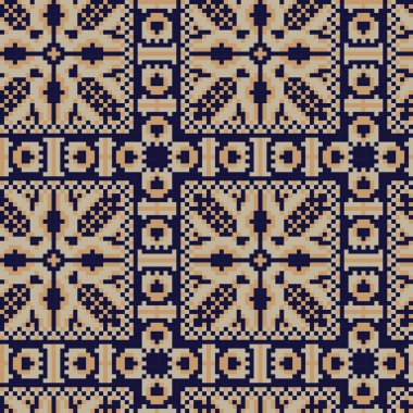 Çiçek desenli güzel ada örgü, moda tekstili, grafikler için kusursuz desen tasarımı