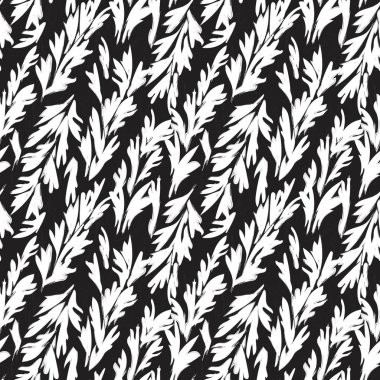 Moda tekstil, grafik ve el sanatları için tek renkli Tropikal Yaprak kusursuz desen tasarımı