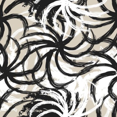 Tarafsız Renk Soyut Fırça darbeleri moda tekstil, grafik ve el sanatları için kusursuz desen tasarımı