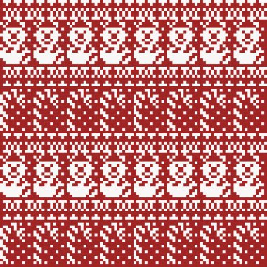 Moda tekstil, örgü ve grafikler için Noel Kardan Adam ve Şeker Çubuğu fuar deseni tasarımı