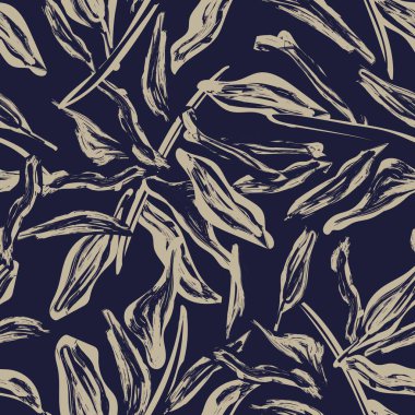 Neutral Colour Leaf seamless pattern design for fashion textiles, graphics and crafts