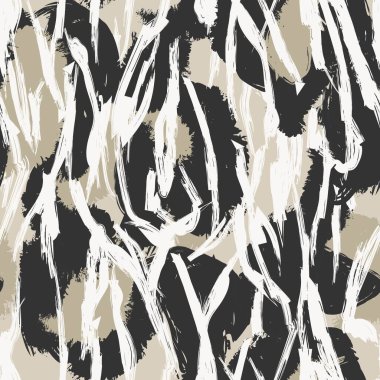 Tarafsız Renk Soyut Fırça darbeleri moda tekstil, grafik ve el sanatları için kusursuz desen tasarımı