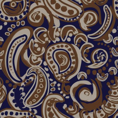 Moda tekstil, grafik, arkaplan ve el sanatları için kahverengi desenli, soyut, pürüzsüz desen tasarımı