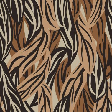 Moda tekstil, grafik ve el sanatları için kahverengi leopar desensiz desen tasarımı