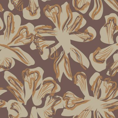 Moda tekstil, grafik, arkaplan ve el sanatları için kahverengi ve soyut desensiz desen tasarımı