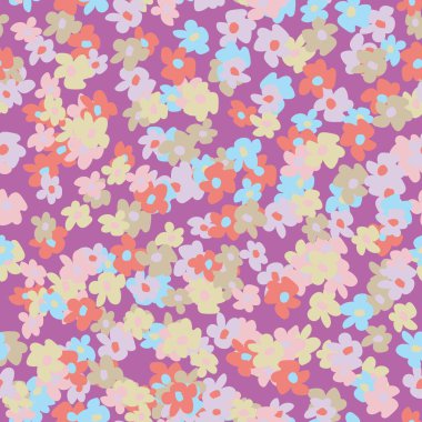Moda tekstil, grafik, arka plan ve el sanatları için Pastel Ditsy Çiçeksiz desen tasarımı