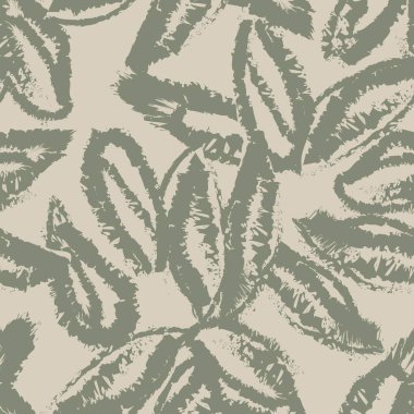 Tarafsız Renk Soyut Yaprak Moda tekstil, grafik ve el sanatları için kusursuz desen tasarımı