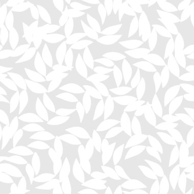 Moda tekstil, grafik ve el sanatları için beyaz, dikişsiz yaprak desenli tasarım