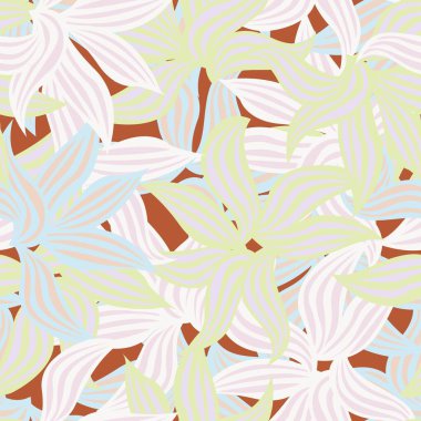 Kahverengi Pastel Çiçek Deseni Tasarımı