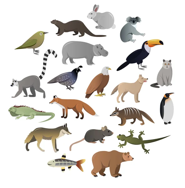 Vector image of wild animals — Stock Vector
