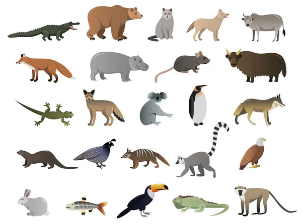 Imagen vectorial de animales salvajes — Vector de stock