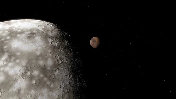 Wissenschaftliche Illustration zum Mond — Stockfoto