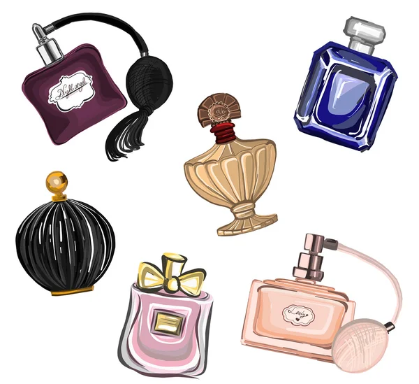 Lente parfum patroon Hand getrokken vector afbeelding — Stockvector