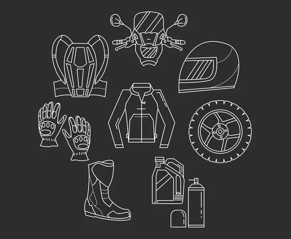Vector conjunto de iconos de la motocicleta — Archivo Imágenes Vectoriales