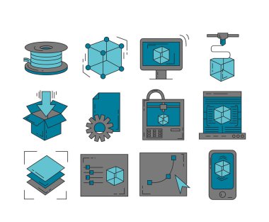 Icons set - vektör simgeler lineer tarzda