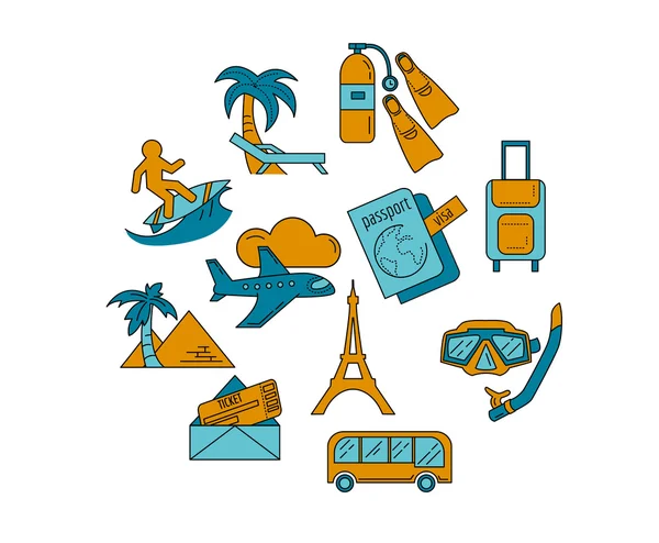 Vector set of travel icons — Stock Vector