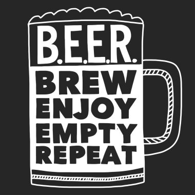 Bira hakkında alıntı ile illüstrasyon