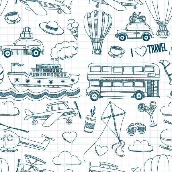 Elle çizilmiş resimler seyahat ve ulaşım