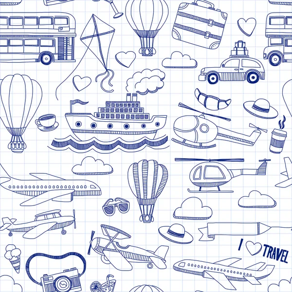 Elle çizilmiş resimler seyahat ve ulaşım