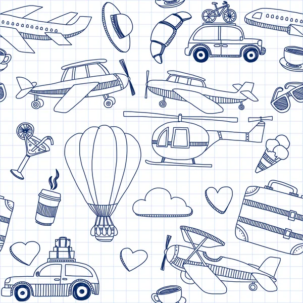 Elle çizilmiş resimler seyahat ve ulaşım