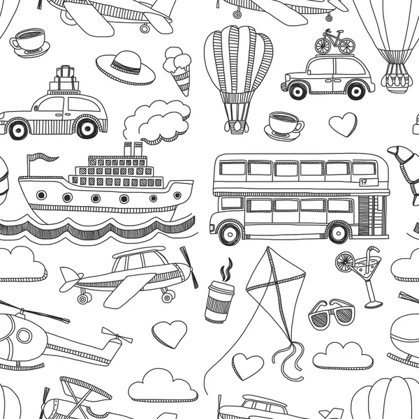 手描き画像旅行と交通 — ストックベクタ