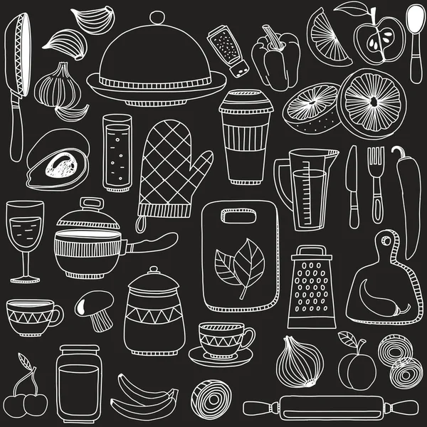 Set of hand drawn cookware. — Stock Vector